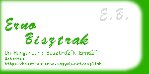 erno bisztrak business card